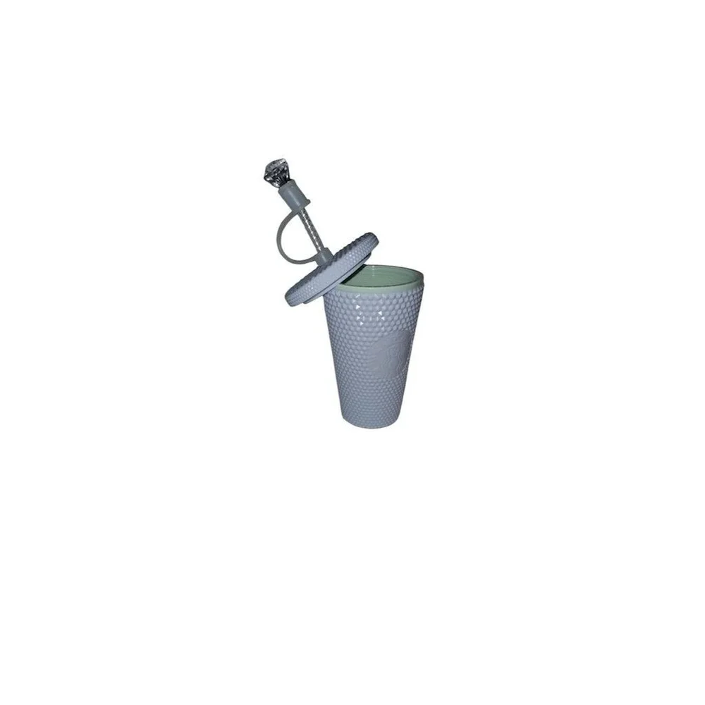 Starbucks 2021 White Studded Cold Cup‎ Tumbler 24oz with Lid & Straw jewel straw